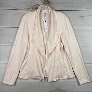 BB Dakota Cardigan Womens M Pink Ivory Open Front Stretchy Knit Rayon Blend NWT